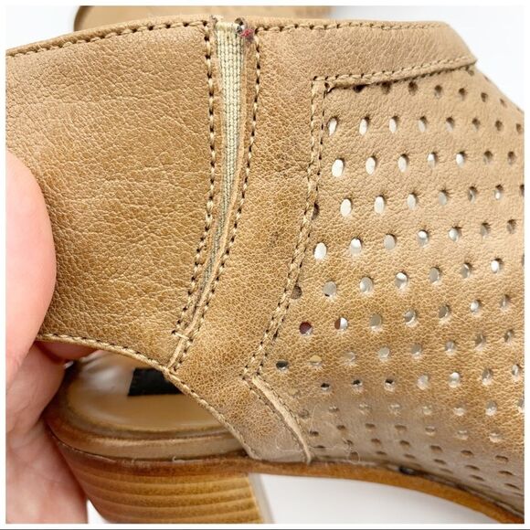 Steven by Steve Madden Tan Brown Perforated Open Toe Sandal Booties Sz 38/8 - Picture 11 of 14